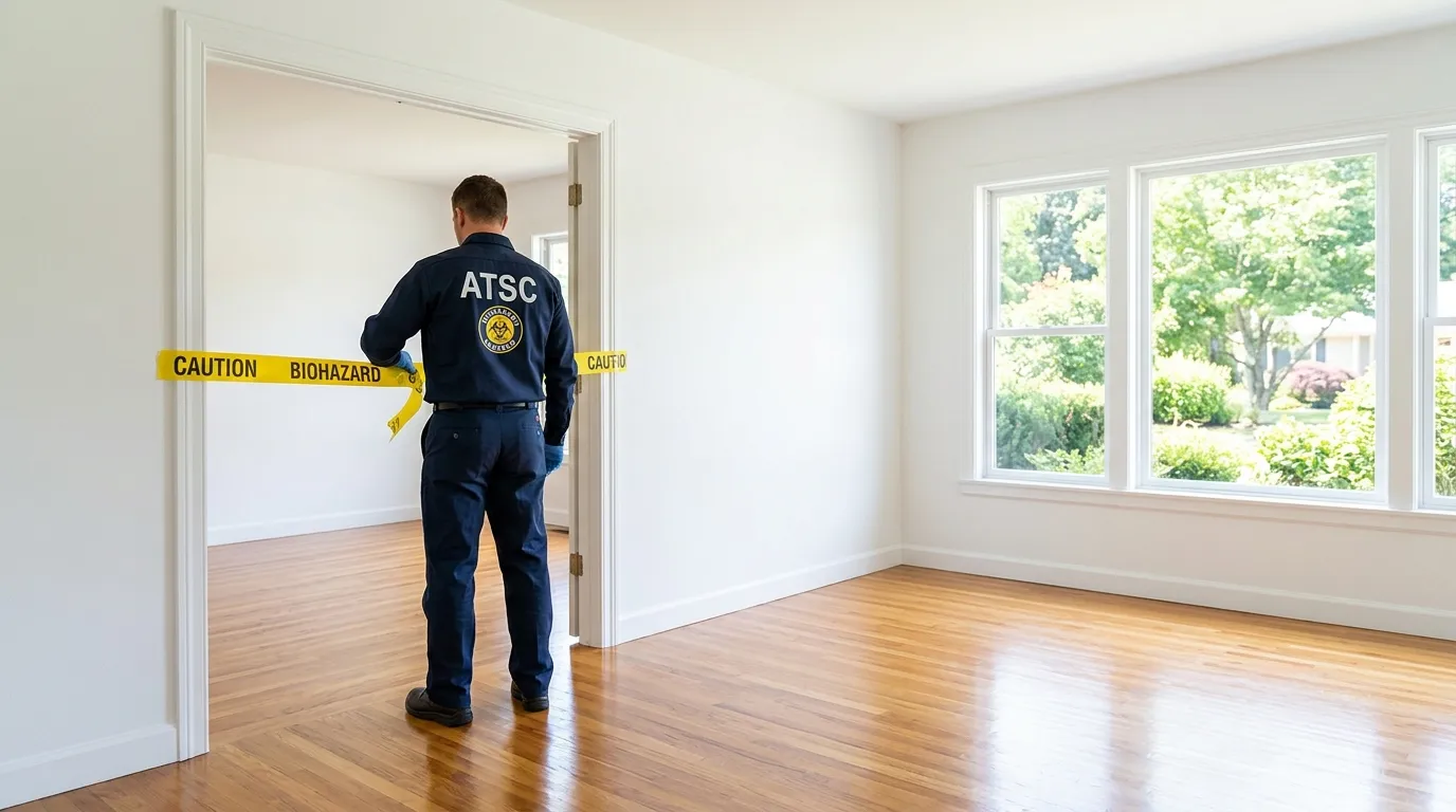 Certified biohazard cleanup crew performing Crime Scene Cleanup in LaFayette